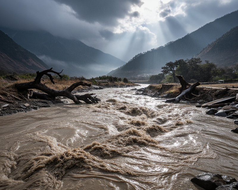 Nepal Flash Flood Scene