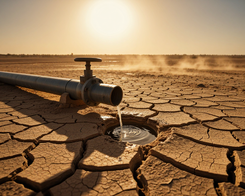 Dry landscape and water infrastructure crisis