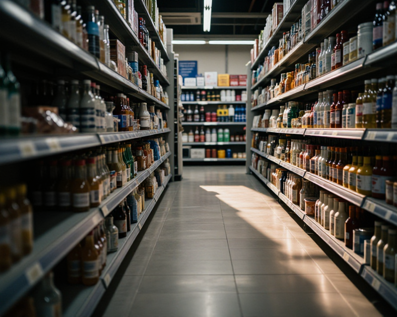 Empty Hypermarket Aisle