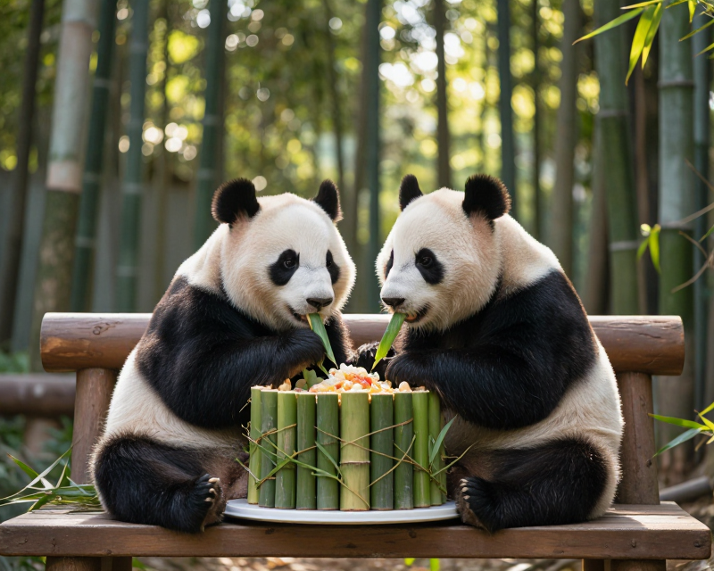 Twin Pandas Birthday Celebration