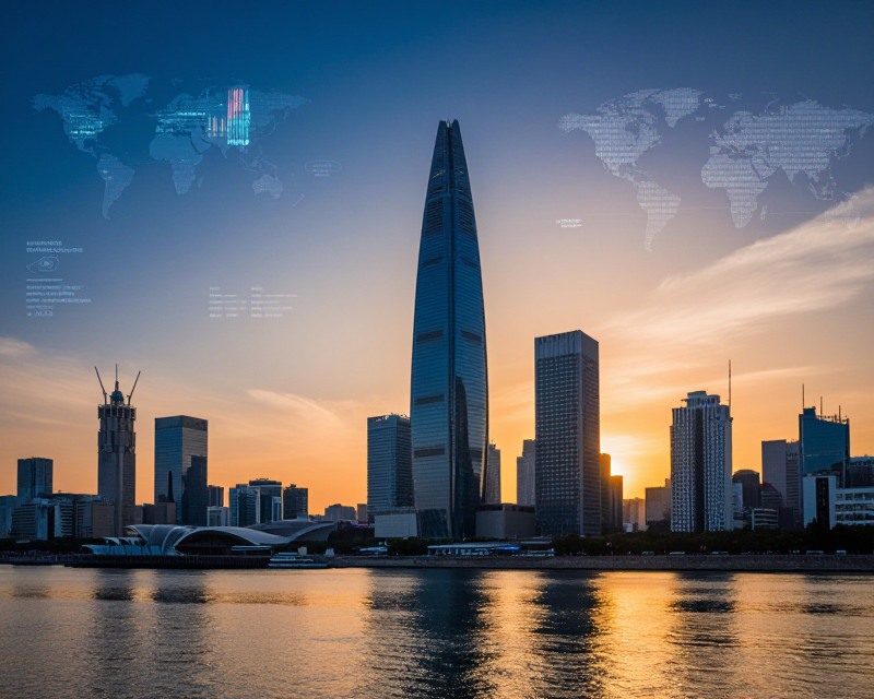 Modern Korean Business District at Dawn