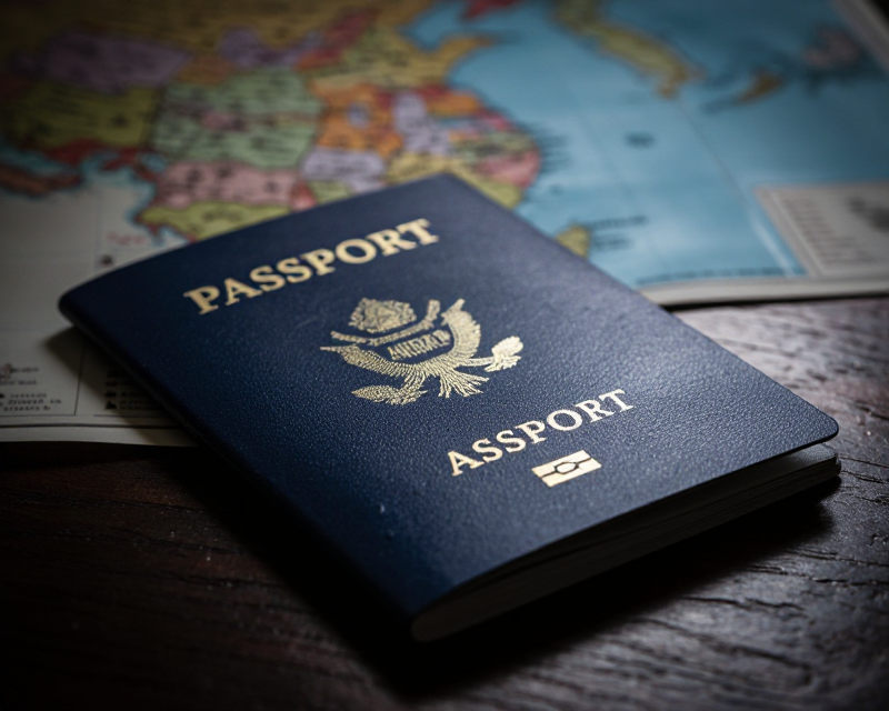 Symbolic US Passport and North Korea Context